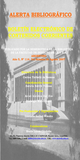 alerta bibliográfico - Facultad de Derecho