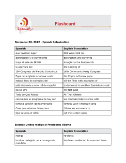 November 08, 2012 - Episode Introduction Spanish English