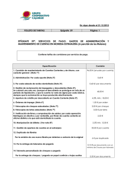 Epígrafe 59° - Servicios de pago. Gastos de administración y