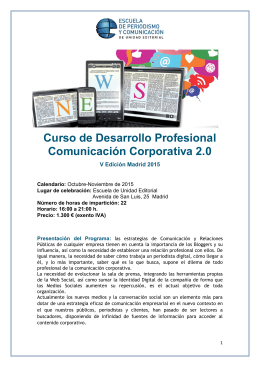 Curso de Desarrollo Profesional Comunicación Corporativa 2.0