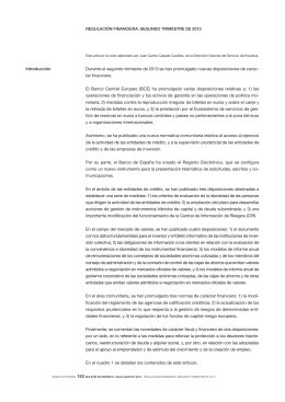 Boletín Económico. Julio 2013. Regulación