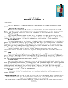 Room 20 Update November 7th – November 21st