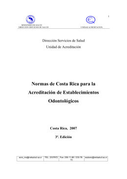 Normas de Costa Rica para la Acreditación de Establecimientos