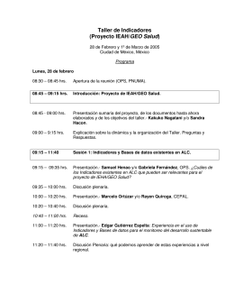Taller de Indicadores (Proyecto IEAH/GEO Salud)