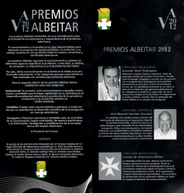Información sobre los premios Albéitar 2012