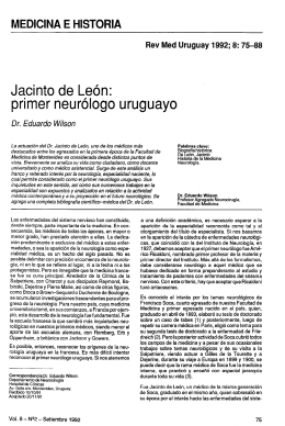 Jacinto de León: primer neurólogo uruguayo