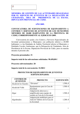 memoria de gestión de las actividades realizadas por el servicio de