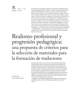 Realismo profesional y progresión pedagógica: