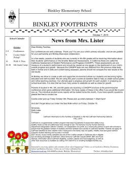 Newsletter Weekly - Francis A Binkley Elementary School