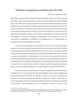 El Mercado de importaciones en Mérida entre 1811 y 1837