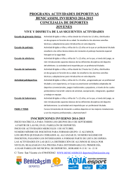 Actividades deportivas invierno 2014-2015