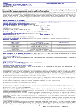 SERANTES CARTERA, SICAV, S.A.