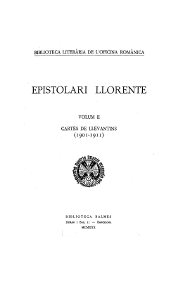 Epistolari Llorente. Volum II. Cartes de llevantins