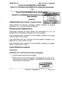requip pd comprimidos recubiertos de liberación prolongada