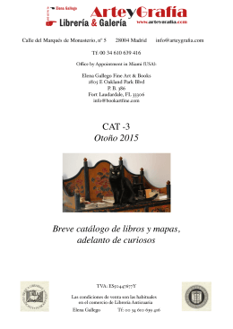 CAT -3 Otoño 2015 Breve catálogo de libros y mapas, adelanto de