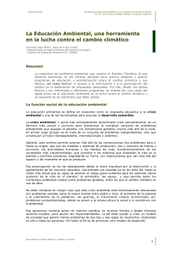 La Educación Ambiental, una herramienta en la lucha contra el
