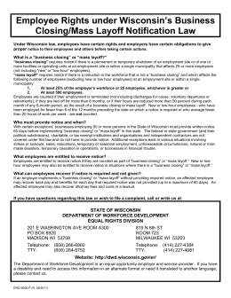 Employe Rights Under Wisconsin`s