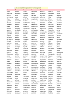 Listado de palabras para deletreo Categoría CABCDE activo bellota