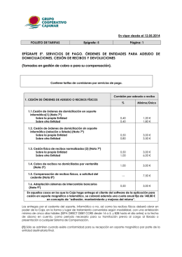 Epígrafe 5° - Servicios de pago. Órdenes de entidades para adeudo