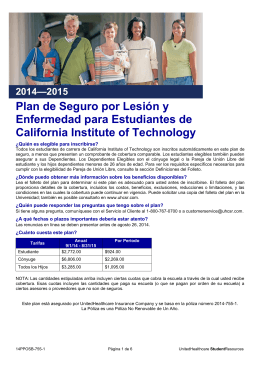 Plan de Seguro por Lesión y Enfermedad para Estudiantes de