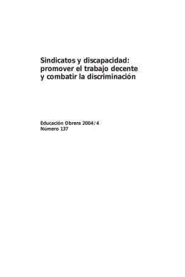 Sindicatos y discapacidad: promover el trabajo decente y combatir