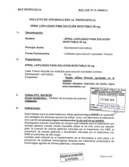 Epral liofilizado para solución inyectable 40 mg