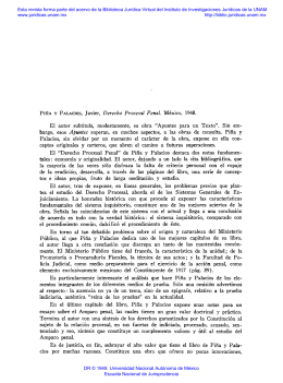 PINA Y PALACIOS, Javier, Derecho Procesal Penal. México, 1948