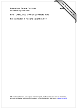 International General Certificate Syllabus of Secondary Education