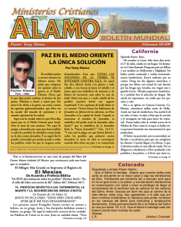 Paz en el Medio Oriente La Única Solución