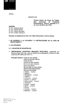XGF/jcs ACTA N“ 1/12 Primera Sesión del Grupo de Trabajo