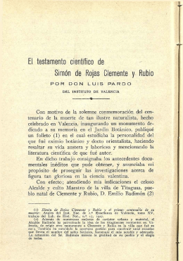 El testamento científico de Simón de Rojas Clemente y Rubio