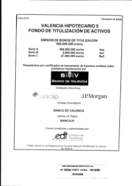 VALENCIA HIPOTECARIO 5 FONDO DE TITULIZACION DE ACTIVOS