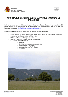 información general sobre el parque nacional de cabañeros