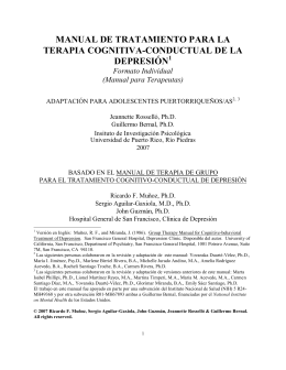 manual de tratamiento para la terapia cognitiva