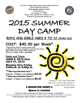 2015 SUMMER DAY CAMP - City of Los Angeles Department of