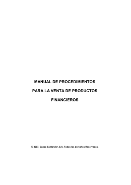 manual de procedimientos para la venta de productos financieros