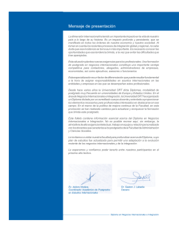 Mensaje de presentación - Universidad ORT Uruguay
