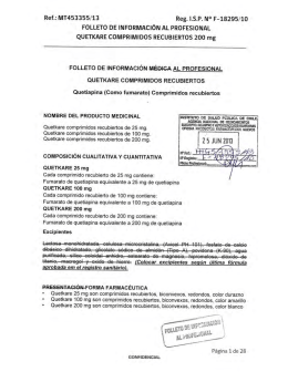Quetkare comprimidos recubiertos 200 mg
