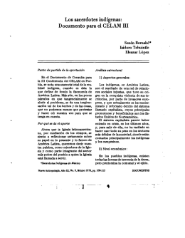 Los sacerdotes indígenas: Documento para el CELAM III