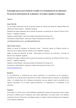 Estrategias para la prevención de recaidas - Terapia