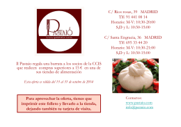 C/ Rios rosas, 39 MADRID Tlf: 91 441 08 14 Horario: M-V: 10:30