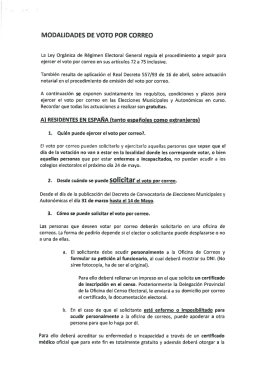Procedimiento para solicitar el voto por correo