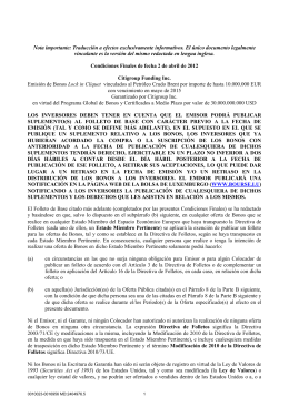 Nota importante: Traducción a efectos exclusivamente
