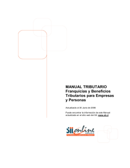 Manual de Franquicias y Beneficios Tributarios para Empresas y