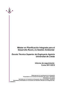 Máster en Planificación Integrada para el Desarrollo Rural y la