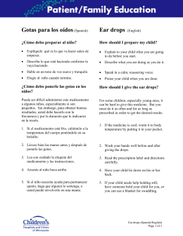 Gotas para los oídos(Spanish) Ear drops (English)