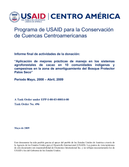 Programa de USAID para la Conservación de Cuencas