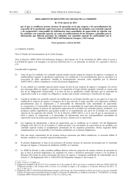 REGLAMENTO DE EJECUCIÓN (UE) 2015/ 462 DE LA COMISIÓN
