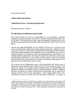 9 de octubre de 2003 CARTA CIRCULAR 2004-02