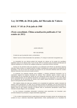 Ley 24/1988, de 28 de julio, del Mercado de Valores